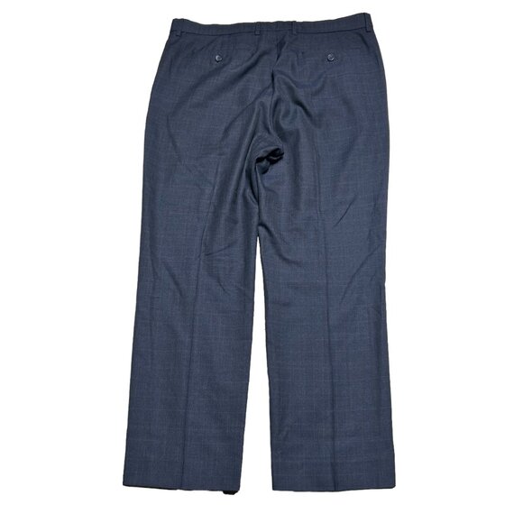 Banana Republic Standard Fit Pants Mens 36 X 30 Charcoal Gray Plaid Flat Front - Picture 2 of 9